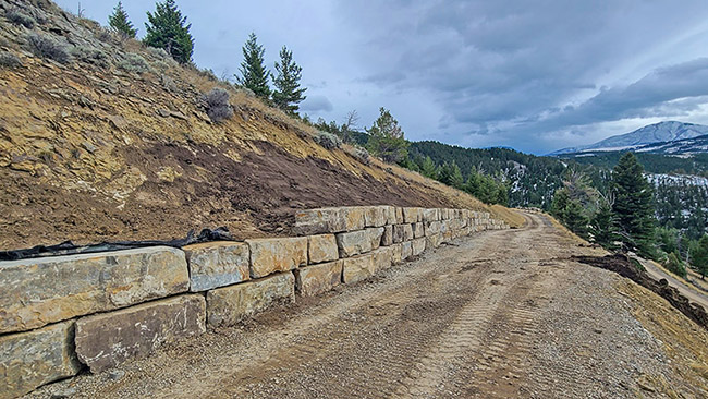 Rock Wall On Hillside